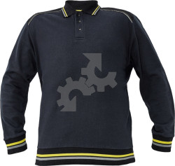 Knoxfield polo-sweater antraciet/geel