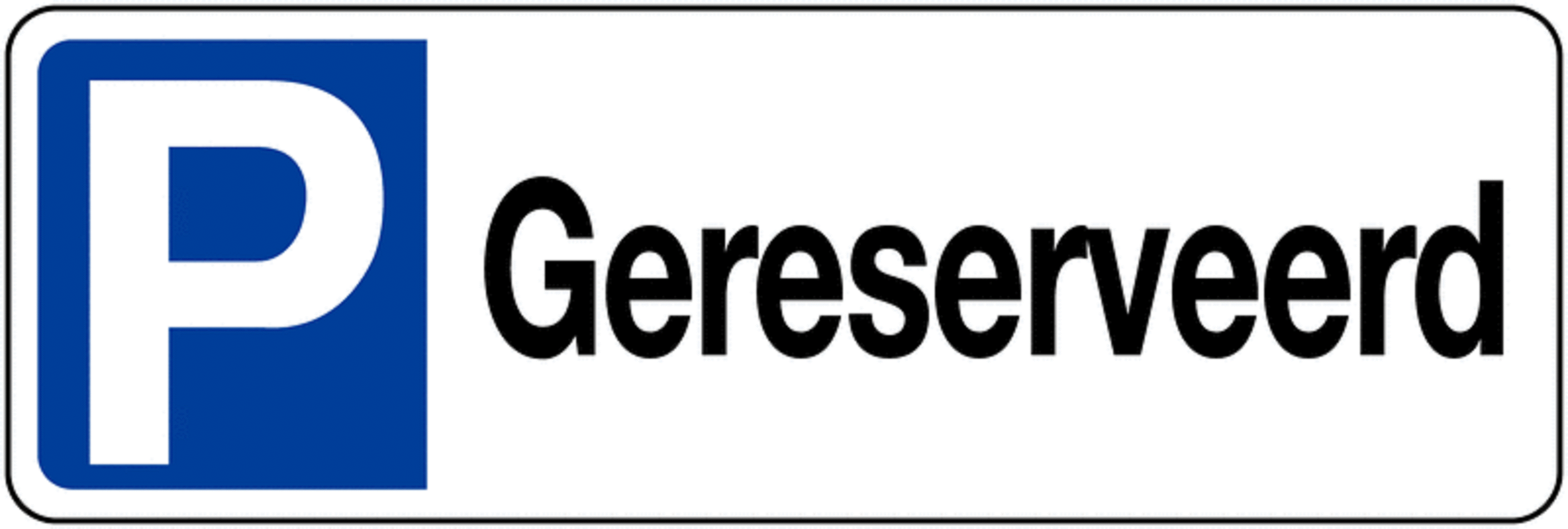 Geperst bordje - P gereserveerd - 52x11cm
