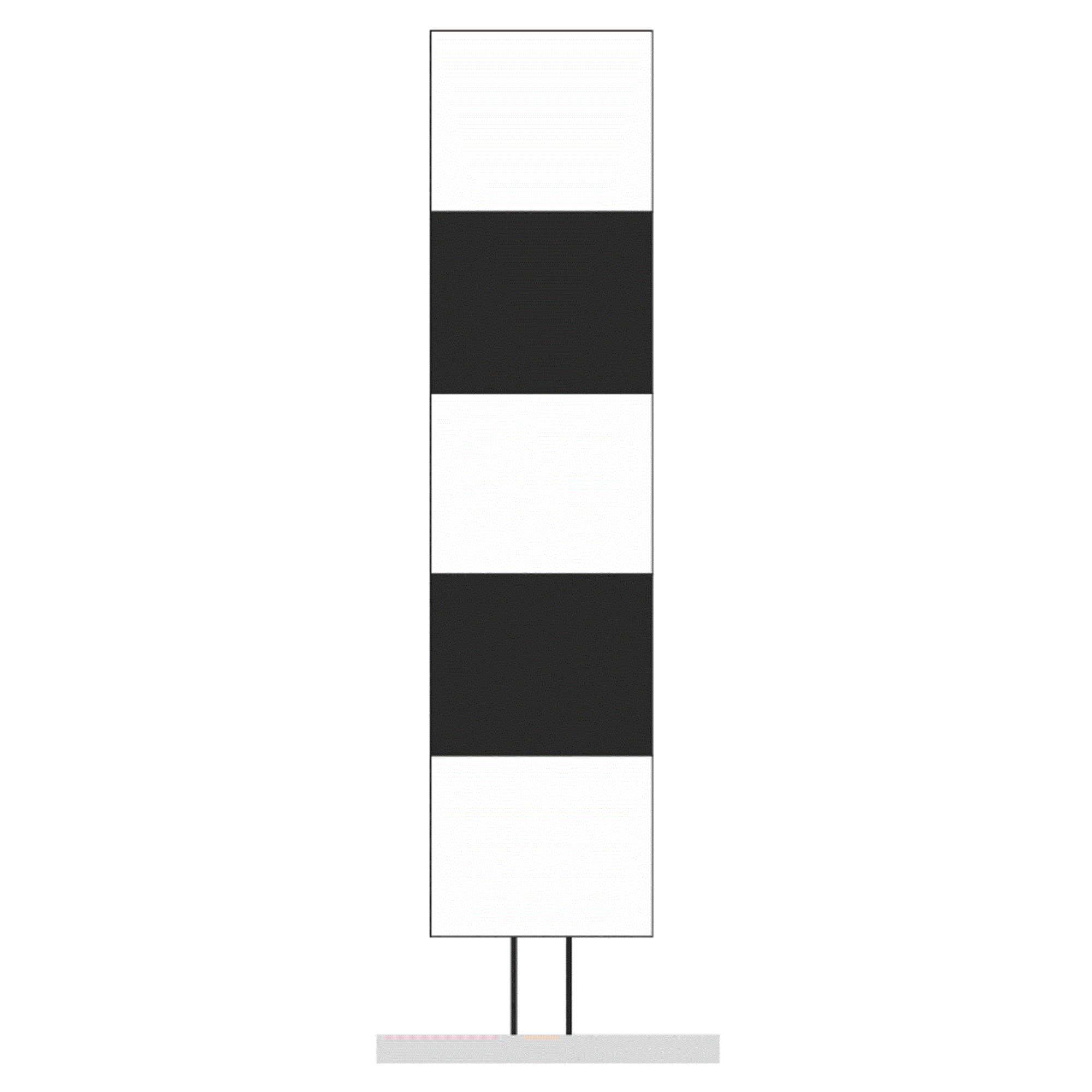 Verkeerszuil BB21 HI wit/zwart Ø16x80 (aansluiting Ø48/76)