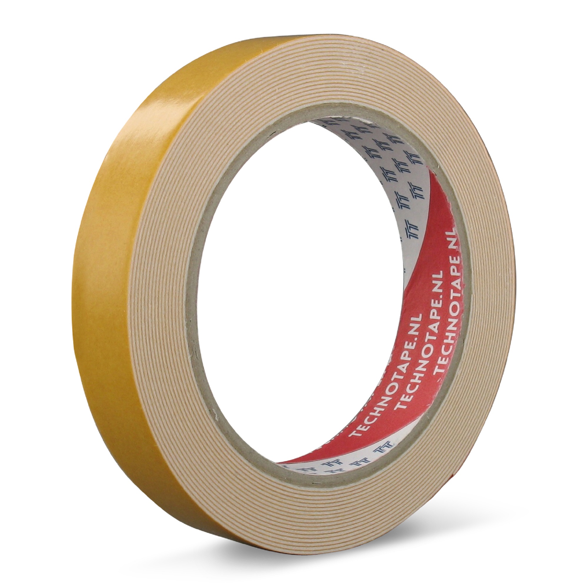 Tape dubbelzijdig foam wit 19x0,8mm x 5mtr