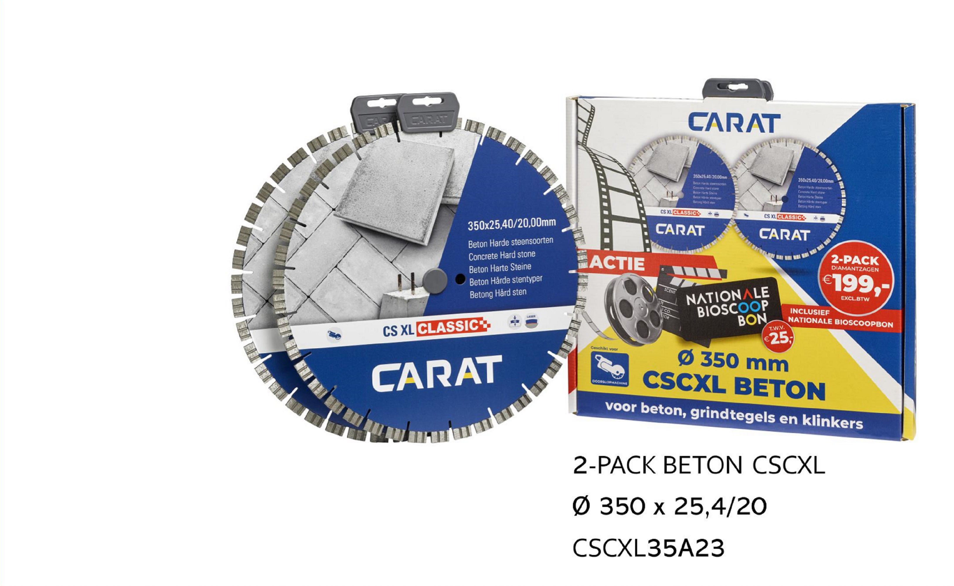 Zaagblad 350 x 20/25,4 Carat Beton XL doorsl. 2-pack actie