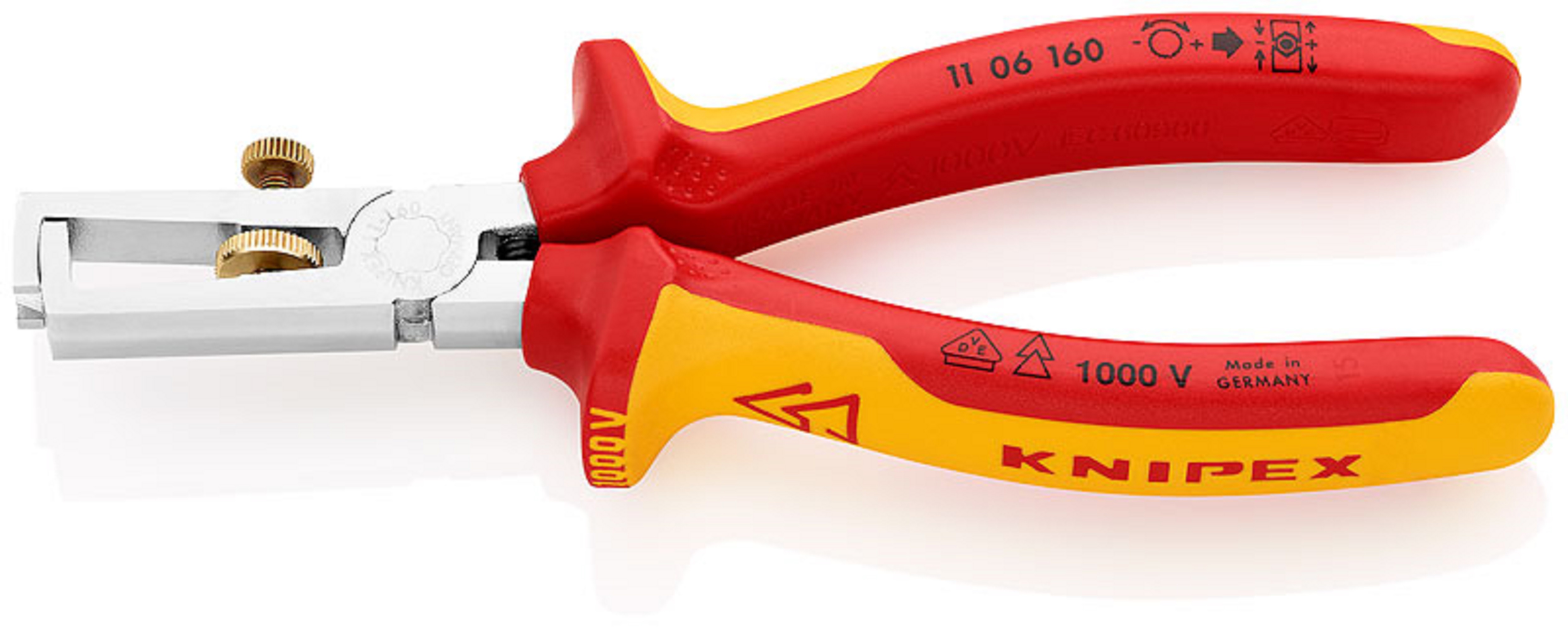 Knipex afstriptang+veer VDE 160mm - Ø 5-10mm - 1106160